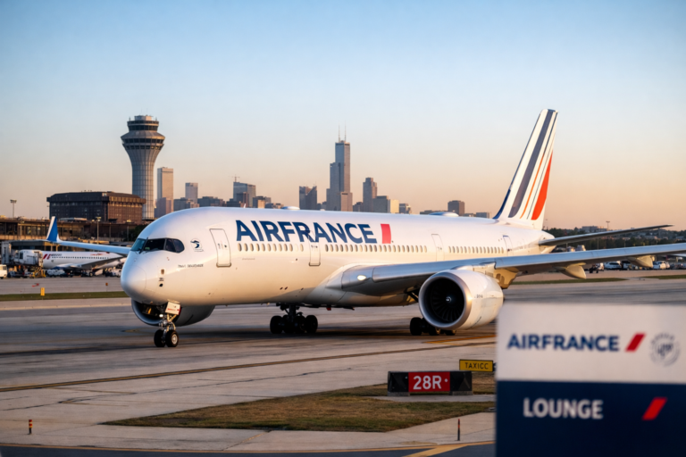 air france a350 chicago flight return