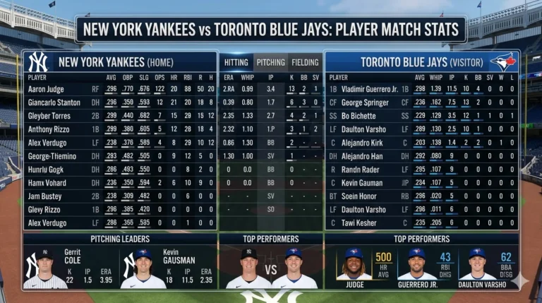 new york yankees vs toronto blue jays match player stats