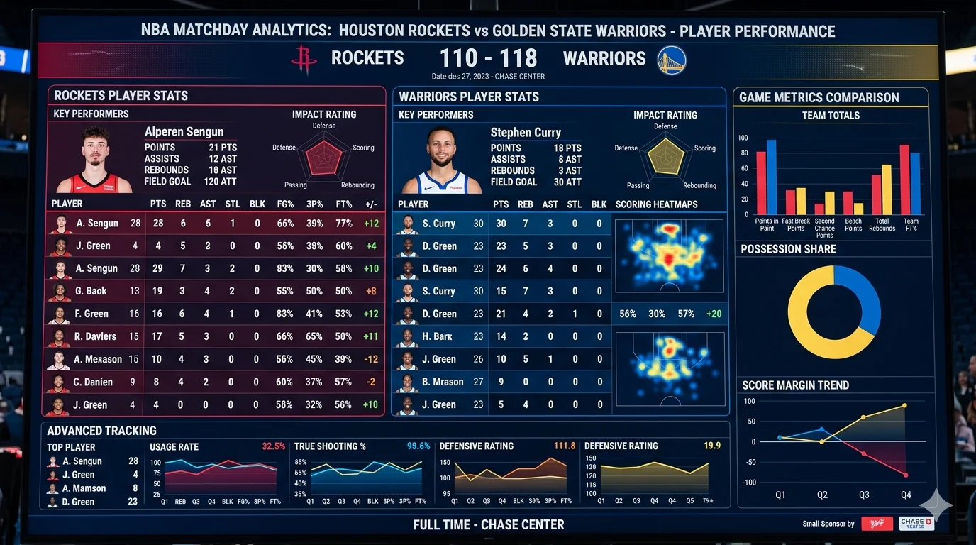 houston rockets vs golden state warriors match player stats
