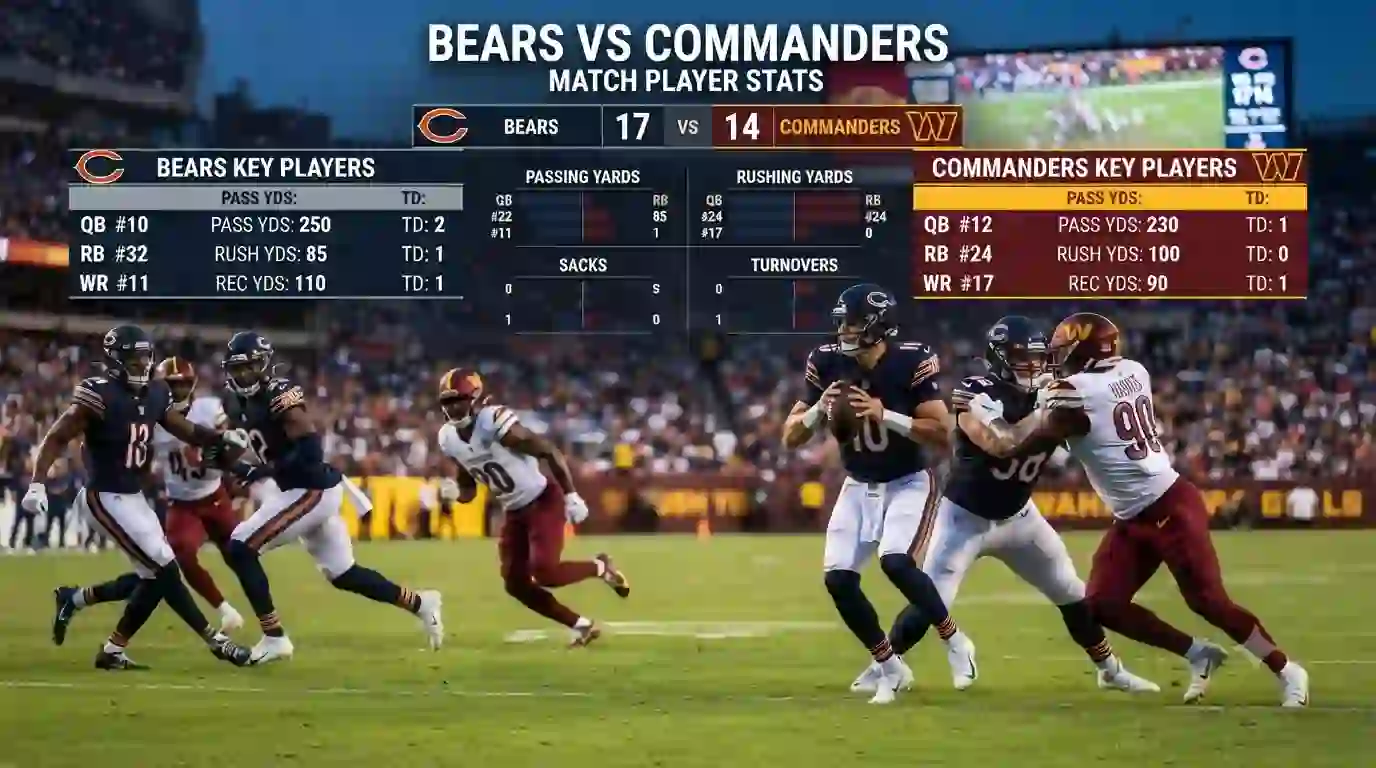 chicago bears vs washington commanders match player stats