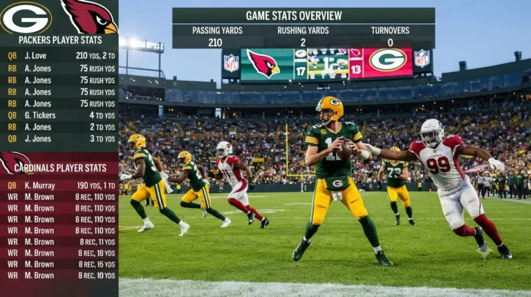 green bay packers vs arizona cardinals match player stats