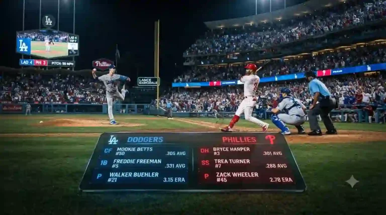 dodgers vs phillies match player stats