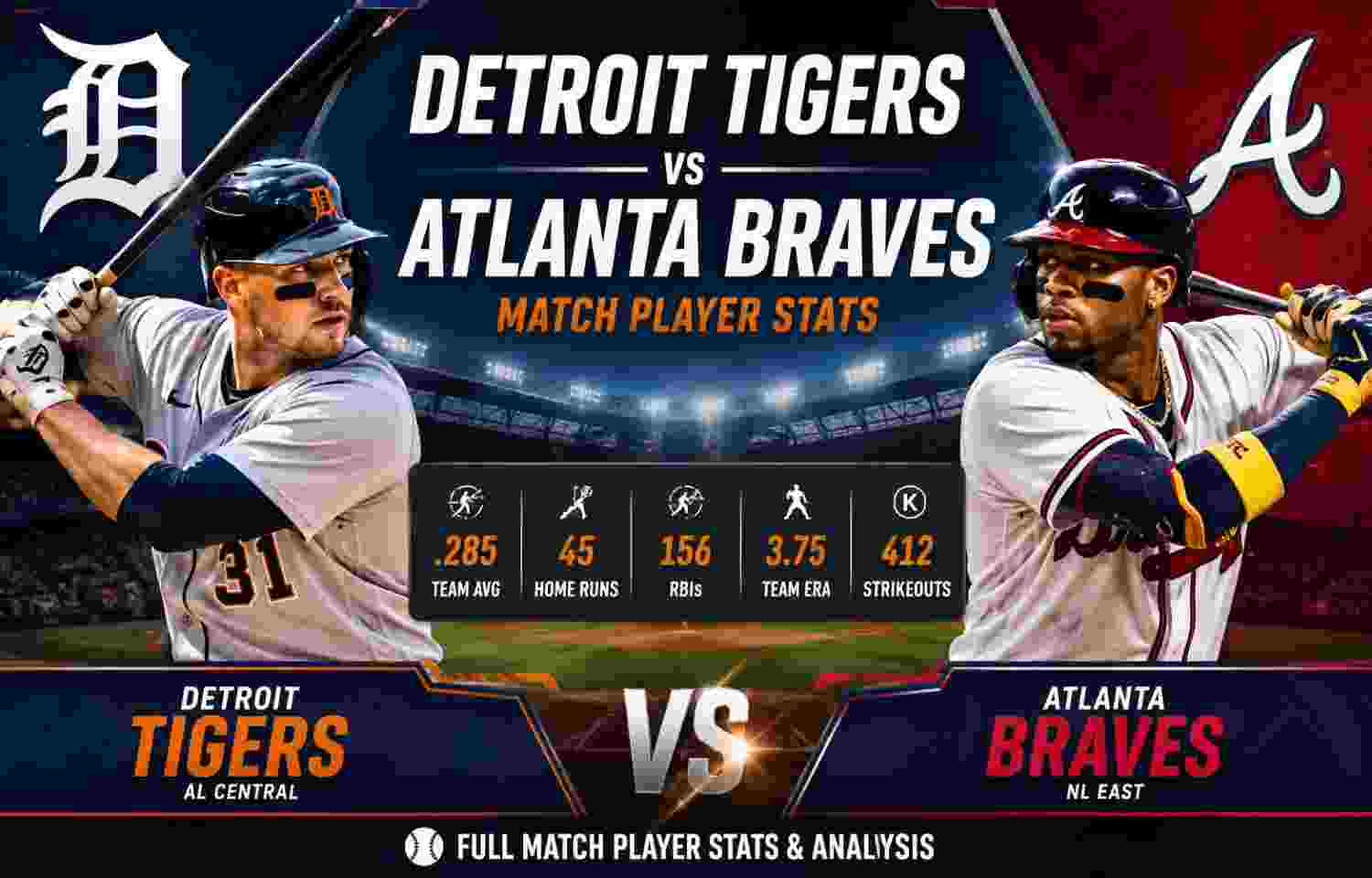 detroit tigers vs atlanta braves match player stats